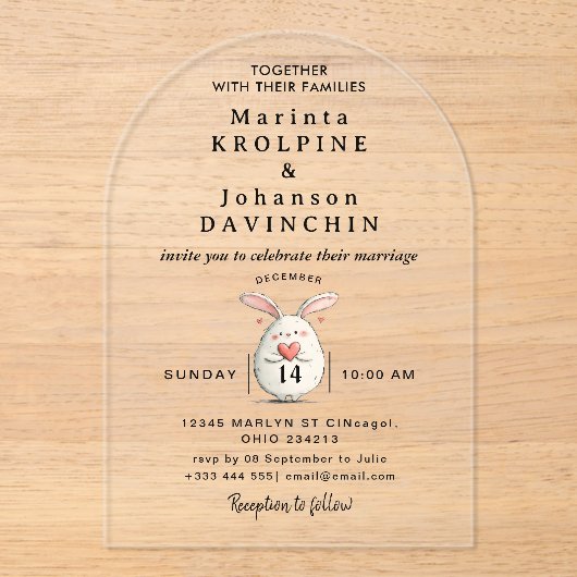 結婚書モダンアクリル招待状 アクリル招待状 (正面)