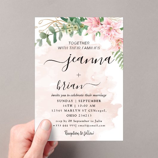 結婚書モダンアクリル招待状 アクリル招待状 (インサイチュ (ポータブル))