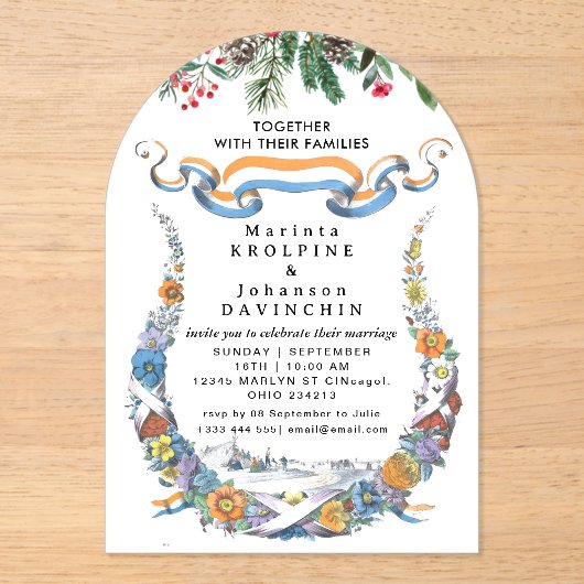 結婚書モダンアクリル招待状 アクリル招待状 (正面)