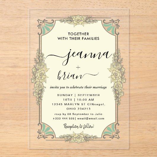 結婚書モダンアクリル招待状 アクリル招待状 (正面)