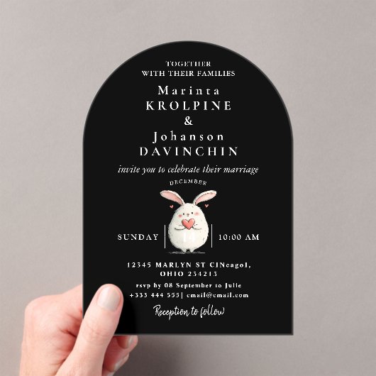 結婚書モダンアクリル招待状 アクリル招待状 (インサイチュ (ポータブル))