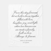 結婚書道のパーソナライズされた願い フリースブランケット (正面)