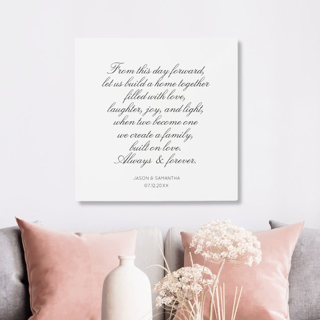 結婚書道のパーソナライズされた願い メタルプリント (Wedding Vows Personalized Calligraphy Metal Print
)
