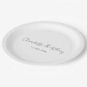 結婚書道エレガントクリエイティブ白黒 ペーパープレート (アングル)