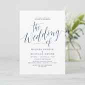 結婚書道ネイビーシンプルブルーカジュアル 招待状 (スタンド正面)