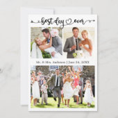 結婚書道ハート最高の日の写真3 サンキューカード (正面)