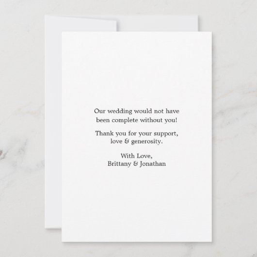 結婚書道ハート最高の日の写真3 サンキューカード (裏面)