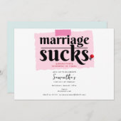 結婚最低!離婚届おもしろい出パーティー 招待状 (正面/裏面)