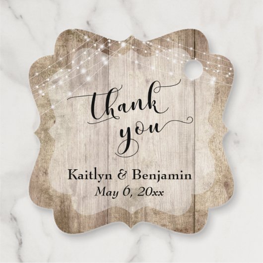 結婚木材とラ淡い色のイトに感謝 フェイバータグ (裏面)