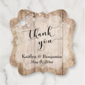 結婚木材とラ淡い色のイトに感謝 フェイバータグ (正面)