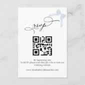 結婚案内カード | リボンの詳細 RSVP QRコード エンクロージャーカード (裏面)