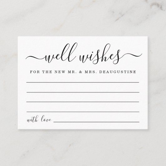 結婚様のご多幸をお祈り申し上げます – シンプル コーリングカード (正面)