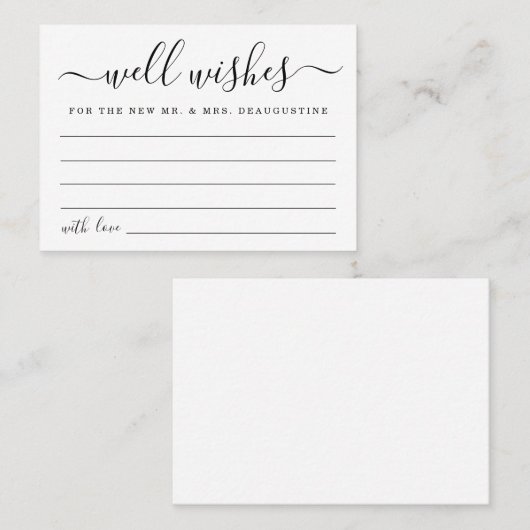 結婚様のご多幸をお祈り申し上げます – シンプル コーリングカード (正面/裏面)