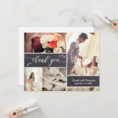 結婚横型素朴写真コラージュ カード (正面/裏面インサイチュ)