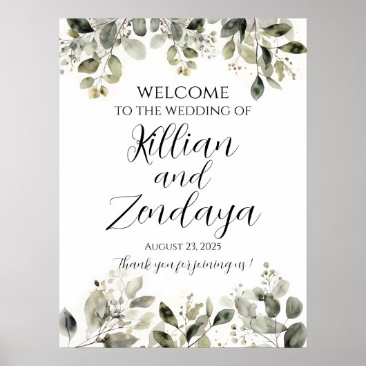 結婚歓迎の印エレガント象 ポスター (正面)