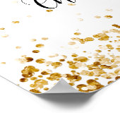 結婚歓迎の白金ゴールドスクリプエレガントト ポスター (角)