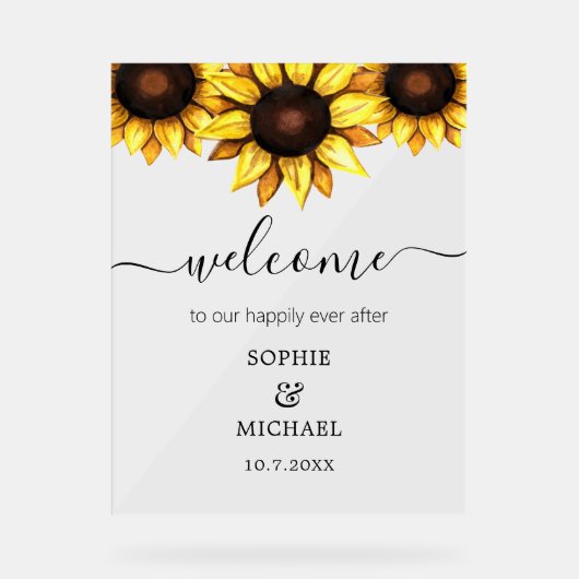 結婚歓迎ひまわりフローラ アクリルサイン (正面)
