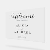 結婚歓迎エレガント印シンプル文字 アクリルサイン (傾斜)