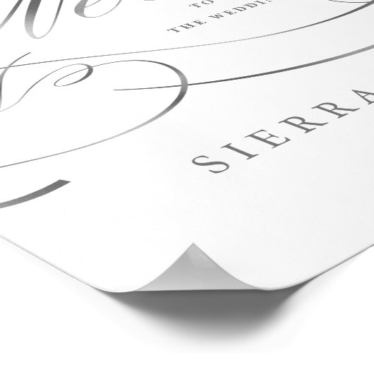 結婚歓迎サインエレガントシルバーフェイク脚本 ポスター (角)