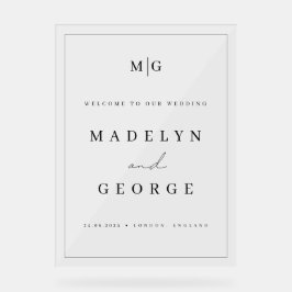 結婚歓迎サインシンプルテンプレート アクリルサイン