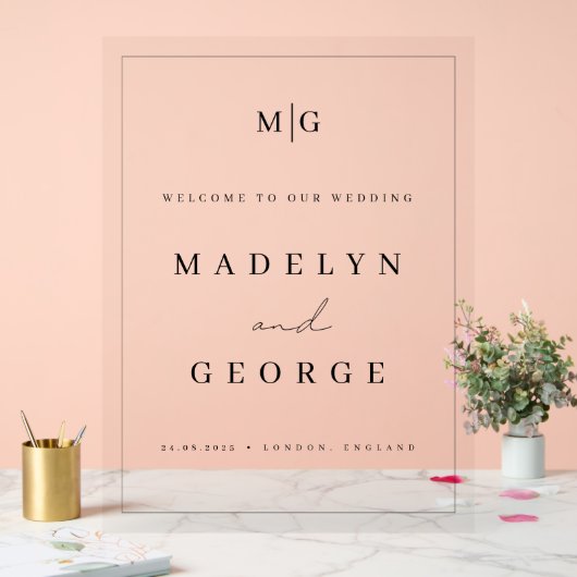 結婚歓迎サインシンプルテンプレート アクリルサイン (ウェディング)