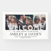 結婚歓迎シンプルモダン3 Photo Collage 横断幕 (横)