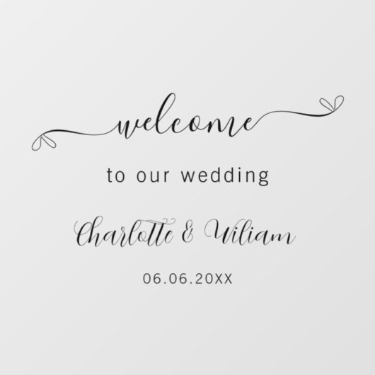 結婚歓迎スクリプエレガントトのミニマル ウィンドウサイン (シート)