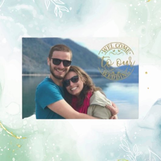 結婚歓迎モダンビーチ エンクロージャーカード