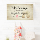 結婚歓迎金ゴールドパイナップルカップル素朴ウッド 横断幕 (インサイチュ)