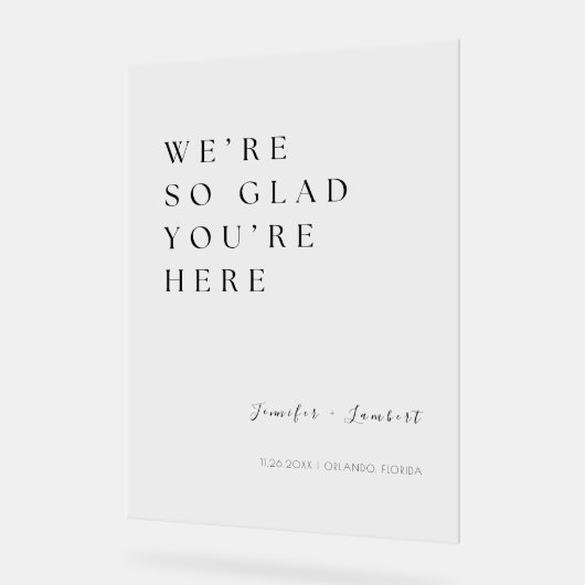 結婚歓迎 | あなたは来てとても嬉しい アクリルサイン (傾斜)