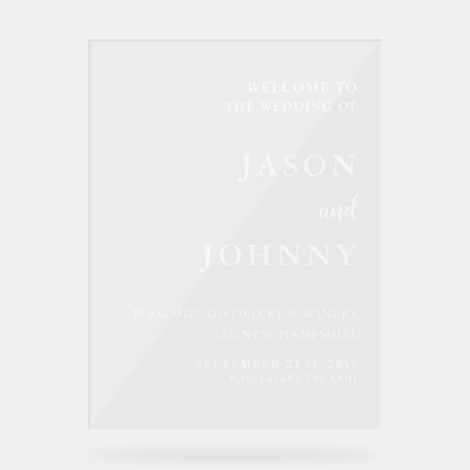 結婚歓迎 アクリルサイン (正面)