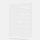 結婚歓迎 アクリルサイン (傾斜)