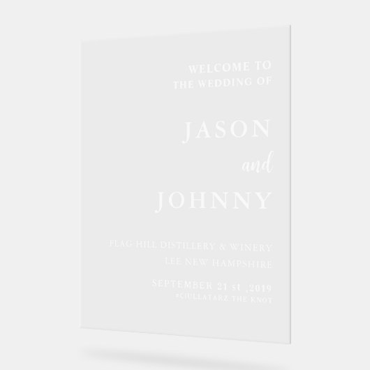 結婚歓迎 アクリルサイン (傾斜)