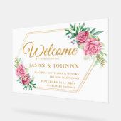 結婚歓迎 アクリルサイン (傾斜)