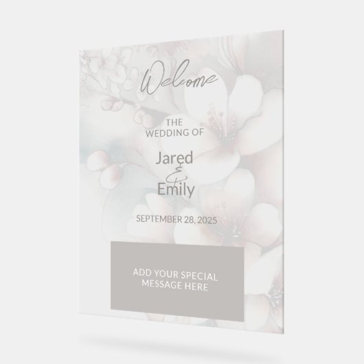 結婚歓迎 アクリルサイン (傾斜)