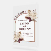 結婚歓迎 アクリルサイン (傾斜)