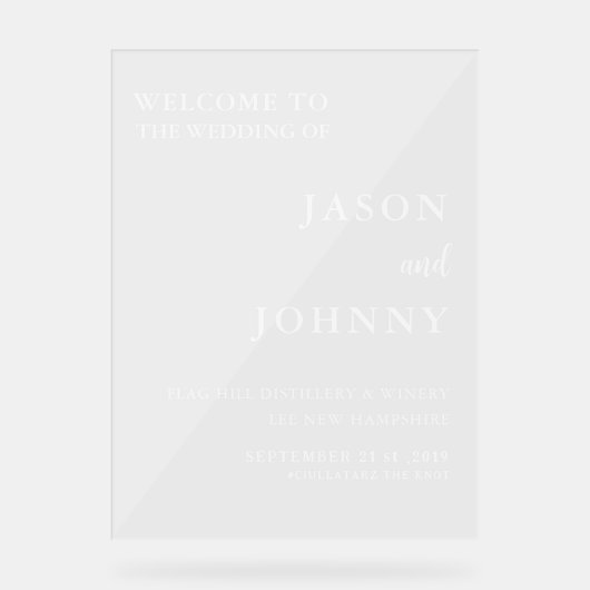 結婚歓迎 アクリルサイン (正面)