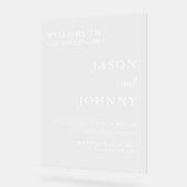 結婚歓迎 アクリルサイン (傾斜)