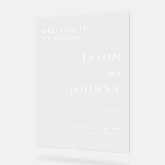 結婚歓迎 アクリルサイン (傾斜)