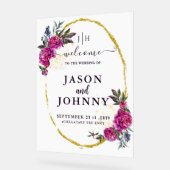 結婚歓迎 アクリルサイン (傾斜)