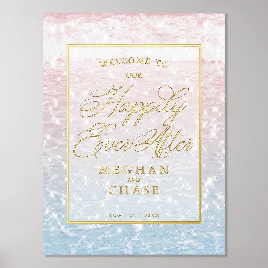 結婚海の後は幸せきらめくだ 箔ポスター (正面)