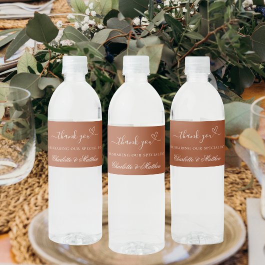 結婚焼けオレンジ色のテラコッタハート感謝していよ ペットボトルラベル