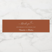 結婚焼けオレンジ色のテラコッタハート感謝していよ ペットボトルラベル (シングルラベル)