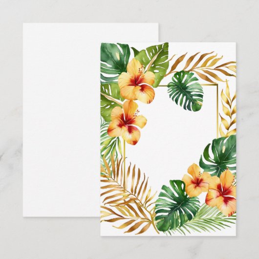 結婚熱帯の花や離れ 招待状 (正面/裏面)