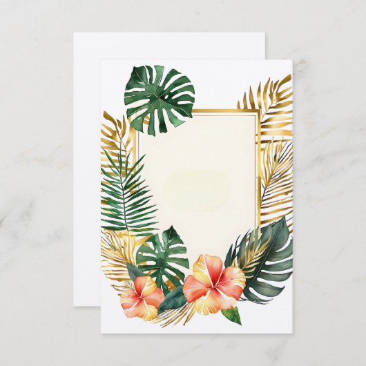 結婚熱帯の花や離れ 招待状 (正面/裏面)
