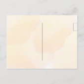 結婚燃えたオレンジの秋花模様 インビテーションポストカード (裏面)