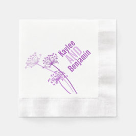 結婚牛パセリ紫紙ナプキン 縁ありカクテルナプキン