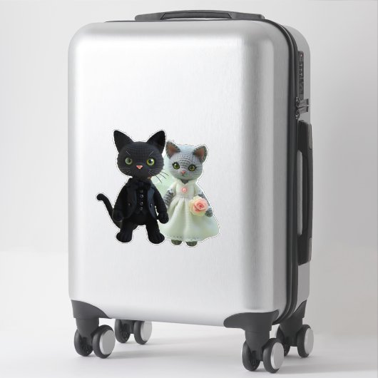 結婚猫 シール (スーツケース)
