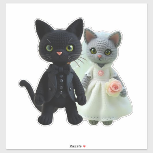 結婚猫 シール (シート)