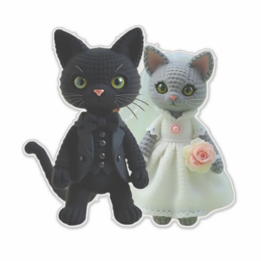 結婚猫 シール (正面)
